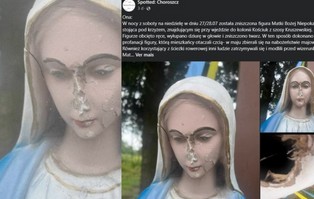 Choroszcz: figura Matki Bożej zdewastowana. Maryi obcięto...