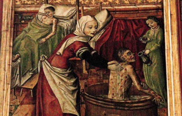 Św. Elżbieta z Turyngii (XIII wiek) posługuje wśród chorych
(obraz tablicowy z XV wieku)
