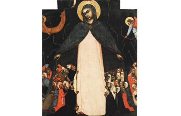 Tak wyobrażał sobie Marię Matkę
Miłosierdzia Barnaba Da Modena,
XIV-wieczny malarz