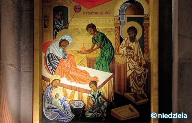 Ikona w grocie Narodzenia Najświętszej Maryi Panny, kościół pw. św. Anny w Jerozolimie