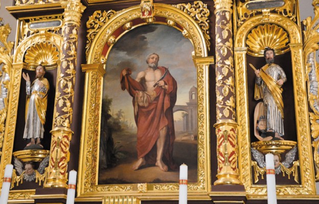 Piękny obraz Patrona znajduje się w ołtarzu głównym