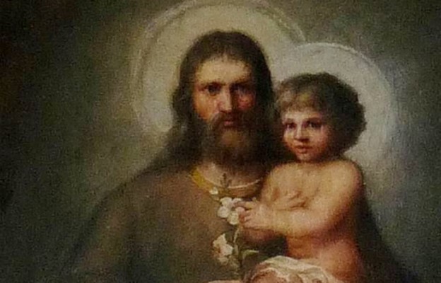 Wizerunek św. Józefa w kościele pw. św. Katarzyny w Łasinie (fragment)