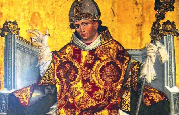 Św. Stanisława BM, patrona Polski, przedstawia się zazwyczaj w stroju biskupim, z pastorałem w ręku
