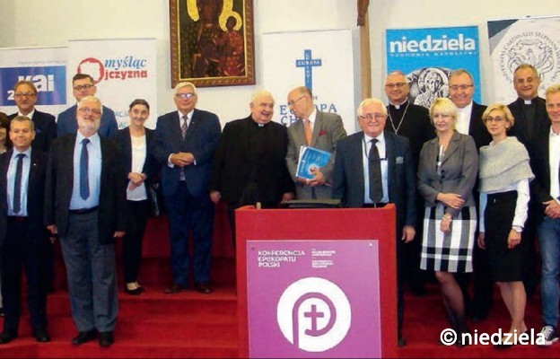 Uczestnicy konferencji zapowiadającej II Międzynarodowy Kongres Ruchu „Europa Christi”. 11 września 2018 r., siedziba KEP w Warszawie