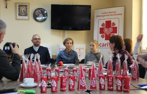 Z przedstawicielami lubuskich mediów spotkali się ks. Stanisław Podfigórny i Anna Maria Fedurek