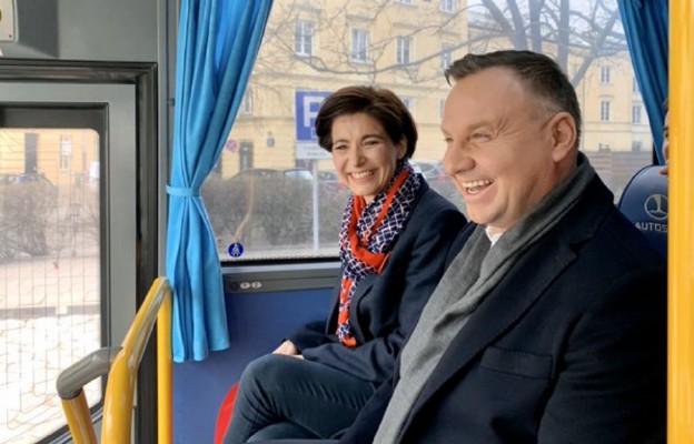 Prezydend Andrzej Duda i szefowa kampanii Jolanta Turczynowicz-Kieryłło