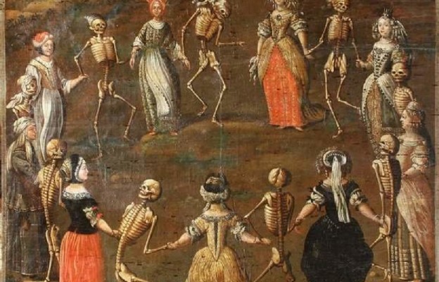 Taniec śmierci. Fragment obrazu z krakowskiego kościoła Ojców Bernardynów