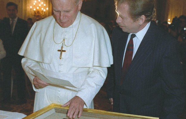 Św. Jan Paweł II i prezydent Czech Václav Havel