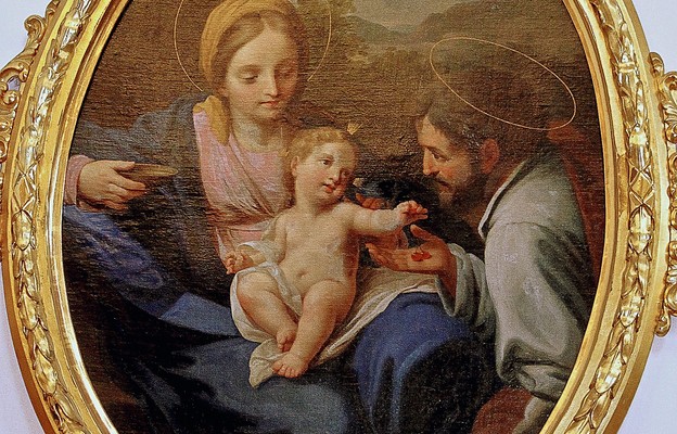 Św. Józef z... wiśnią (obraz w parafii garnizonowej w Rzeszowie)