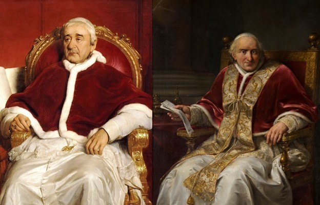 Pius VIII - po prawej: ostrożnie podchodził do wszelkich zmian
Grzegorz XVI - po lewej: zależało mu na dobrych relacjach w Rosją