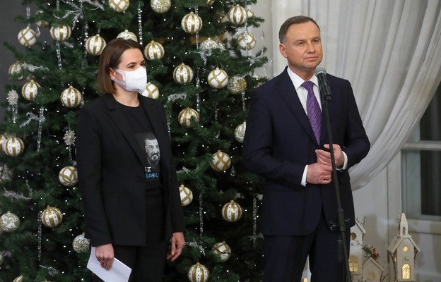 Prezydent Andrzej Duda i Swiatłana Cichanouska