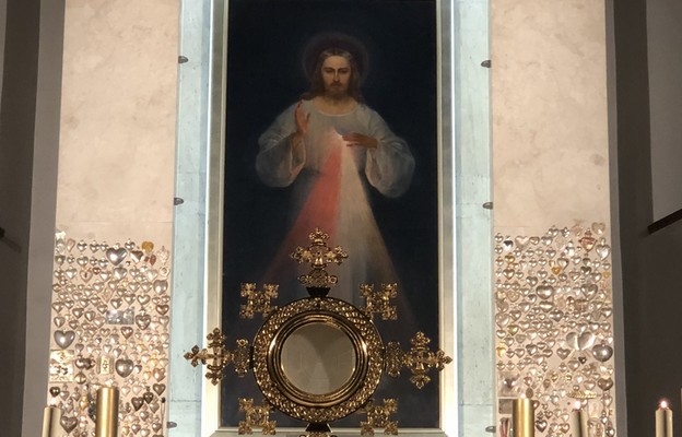 Obraz Jezusa Miłosiernego namalowany przez Eugeniusza Kazimirowskiego