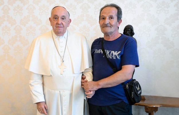 Beniamino Zuncheddu na audiencji u Papieża Franciszka