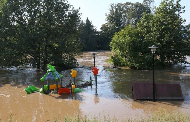 Poziom wody na rzece Bóbr w Żaganiu