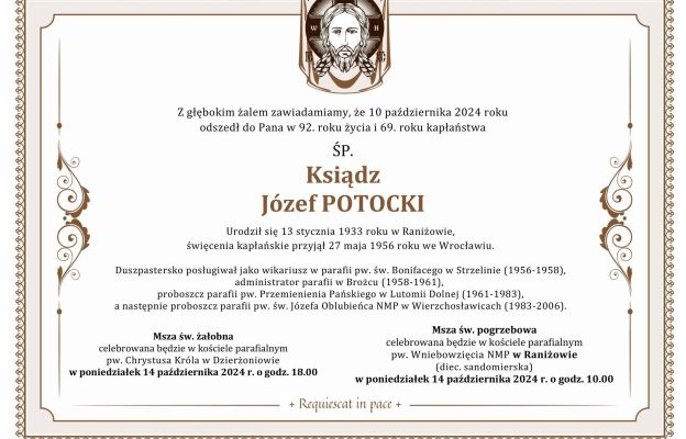 Klepsydra ks. Józef Potocki (1933-2024)