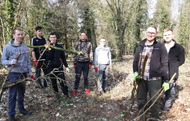 Młodzi robili porządek w parku, grabili liście, wynosili uschłe gałęzie