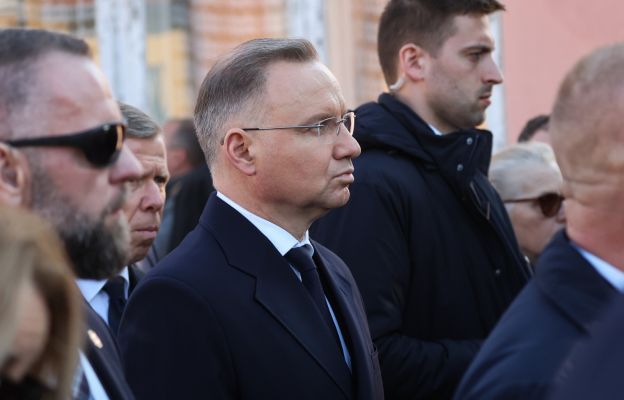 Prezydent Andrzej Duda na pogrzebie Barbary Skrzypek